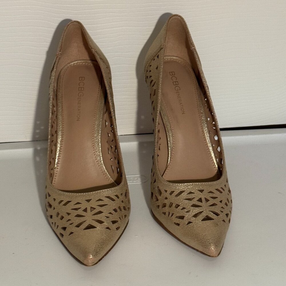 Bcbgeneration Gold Cutout Pumps - image 2